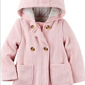 SOLD!Carters baby girl peacoat with bear ear hoodie